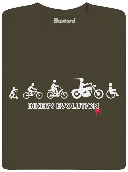 Bikers evolution férfi póló Urban Khaki