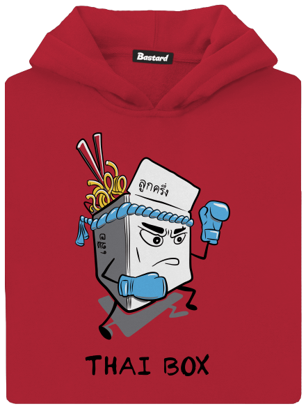 Thai box gyerek kenguruzsebes pulóver Fire Red