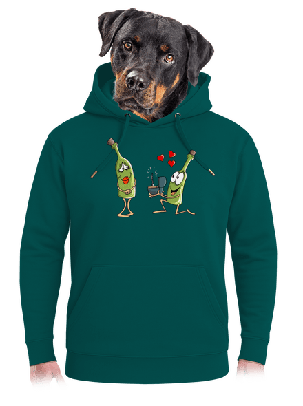 A bor szeretete unisex prémium pulóver Emerald Green