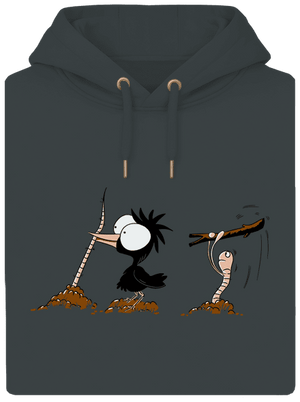 Vigyázz melyik végét fogod unisex prémium pulóver Charcoal