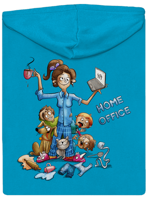 Anyukák home office cipzáras női pulóver Blue Atol