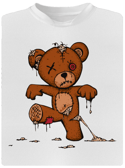 Zombie Teddy férfi sportpóló White