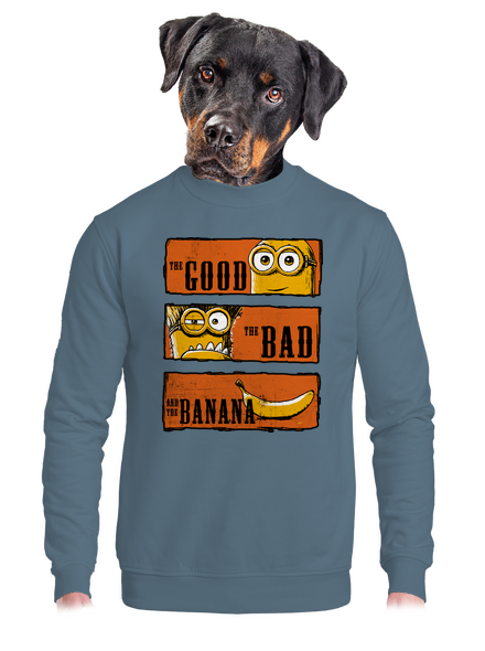A Jó, a Rossz és a Banán unisex crewneck Nordic Blue
