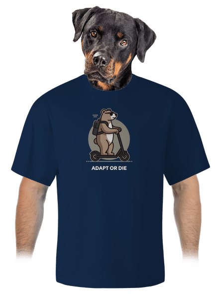 Adapt or die unisex túlméretezett póló Midnight Blue