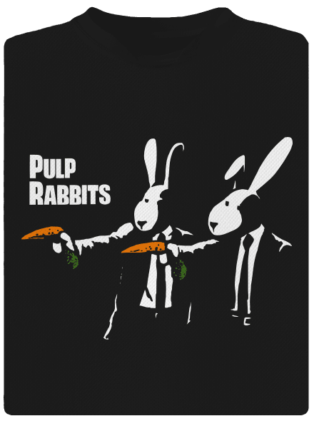 Pulp Rabbits férfi sportpóló Black