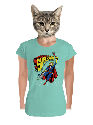 Supermom prémium női póló Mint Mal