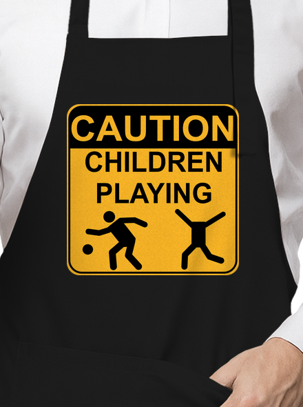 Children Playing kötény Black