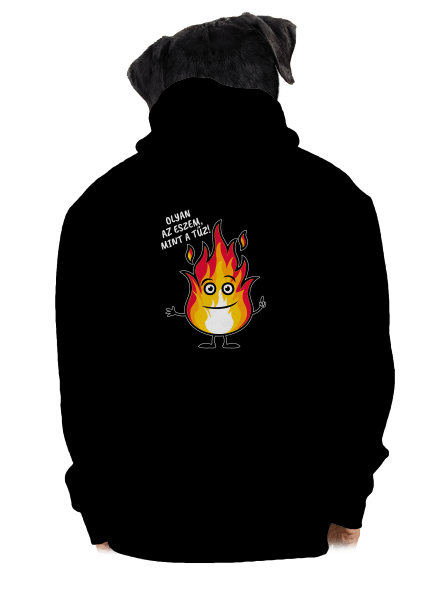Olyan az eszem, mint a tűz! cipzáras férfi pulóver Black