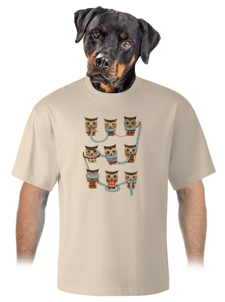 Baglyok unisex túlméretezett póló Almond