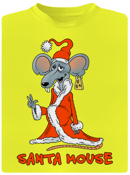 Santa mouse férfi sportpóló Neon Yellow