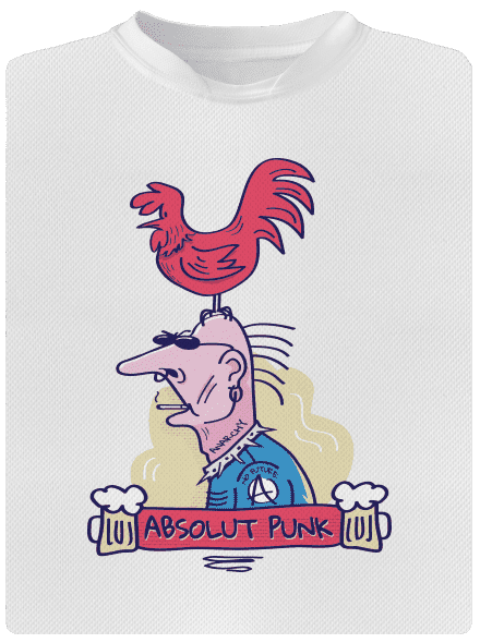 Absolut Punk férfi sportpóló White