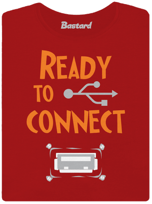 USB csatlakozás prémium női póló Red Mal