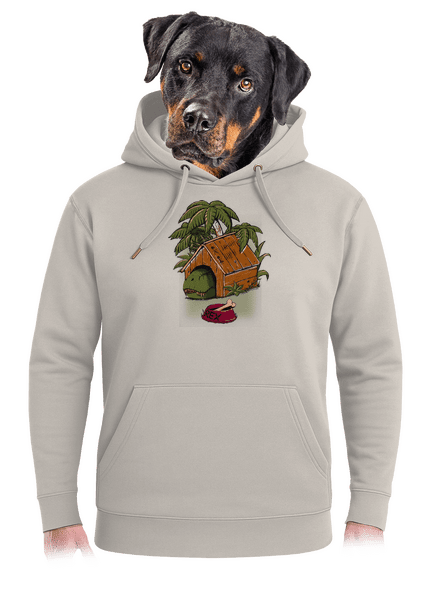Óvakodj a kutyától unisex prémium pulóver Pastel Macchiato