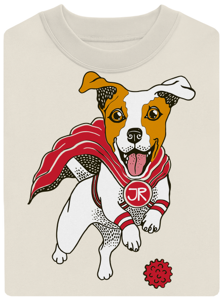 Jack Russell unisex crewneck Off White