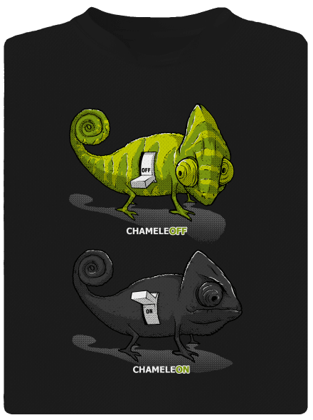 ChameleON ChameleOFF férfi sportpóló Black