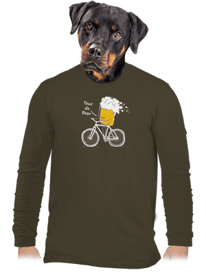 Tour de beer férfi hosszú ujjú póló Urban Khaki