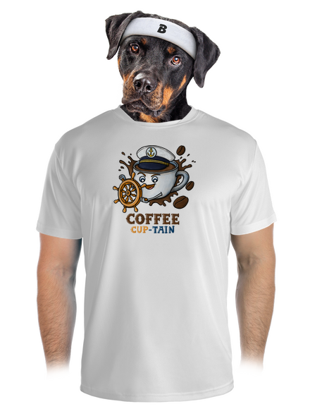 Coffee Cup-tain férfi sportpóló White