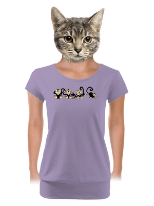 Majmok női póló elasztikus alsó szegéllyel Lavender