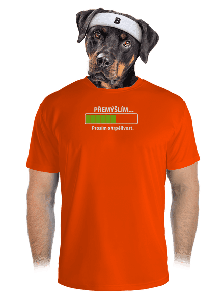 Gondolkodom férfi sportpóló Neon Orange