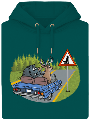 Vadász unisex prémium pulóver Emerald Green