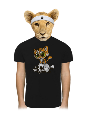 Tigriskölyök gyerek sport póló Black