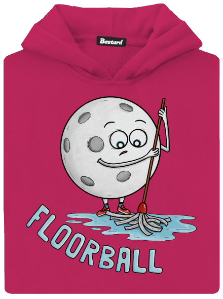 Floorball gyerek kenguruzsebes pulóver Hot Pink