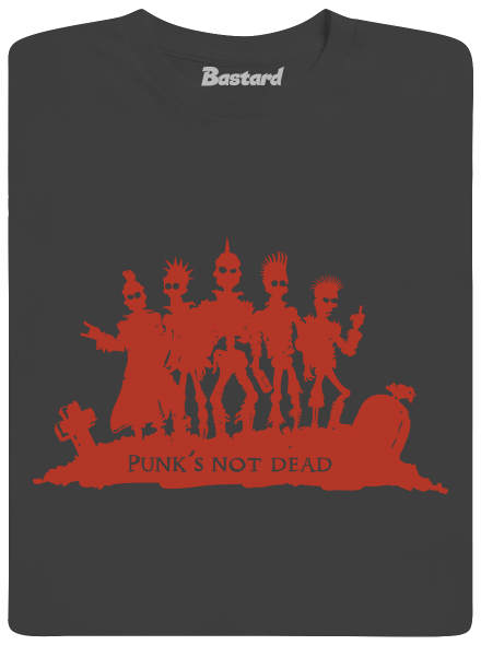 Punks not dead! férfi hosszú ujjú póló Dark Grey