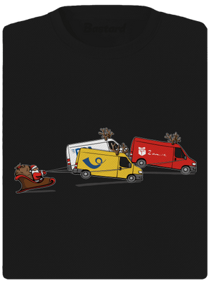 Mikulás rénszarvassal női sportpóló Black