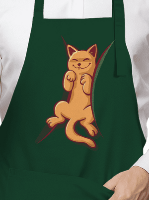 Alvó cica kötény Bottle Green