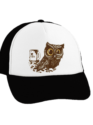 Koffeinfüggő bagoly teherautós sapka Black cap