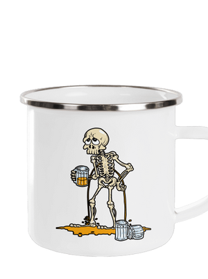 Csontváz és sör pléhbögre White