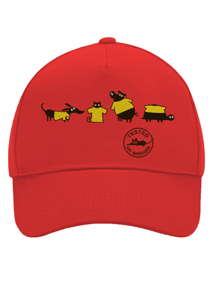 Állatokon tesztelve baseballsapka Classic Red