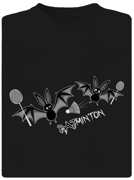 Batminton gyerek sport póló Black
