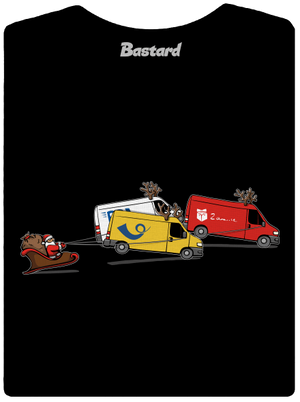 Mikulás rénszarvassal női póló Black