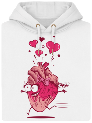 Szerelmes szívek unisex prémium pulóver Snowwhite