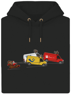 Mikulás rénszarvassal unisex prémium pulóver Dark Black