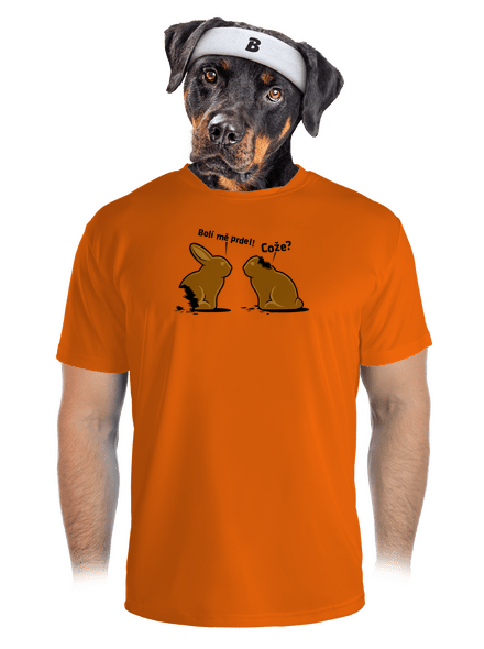 Fáj a seggem! férfi sportpóló Neon Orange