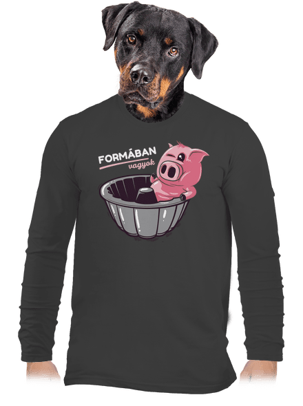 Formában férfi hosszú ujjú póló Dark Grey