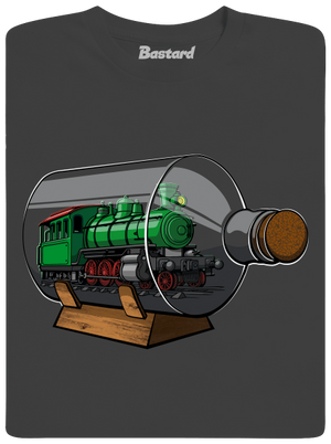 Mozdony egy palackban férfi hosszú ujjú póló Dark Grey