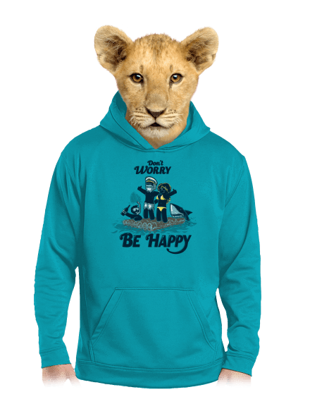 Don't worry gyerek kenguruzsebes pulóver Hawaiian Blue