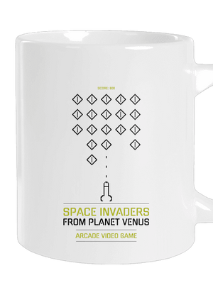 Space Invaders nagy bögre White