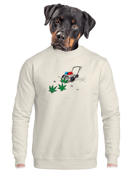 Ganja bust unisex crewneck Off White