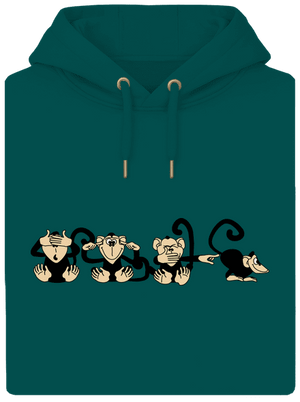 Majmok unisex prémium pulóver Emerald Green