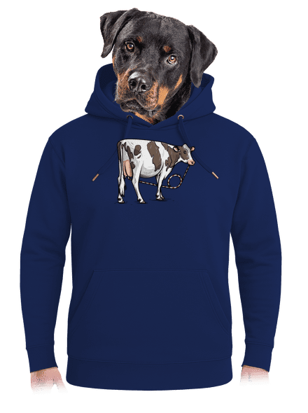 Cow drink unisex prémium pulóver Navy