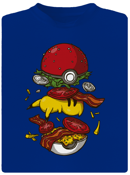 Pokémon burger férfi sportpóló Royal Blue Mal