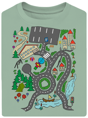 Úton unisex túlméretezett póló Sage