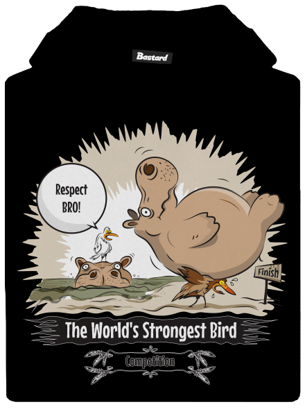 Strongest bird gyerek kenguruzsebes pulóver Black
