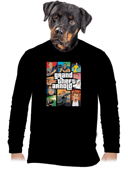 Grand Theft Arnold férfi hosszú ujjú póló Black