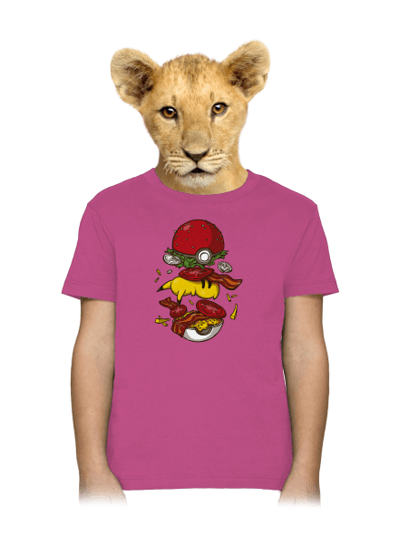 Pokémon burger gyerek póló Fuchsia
