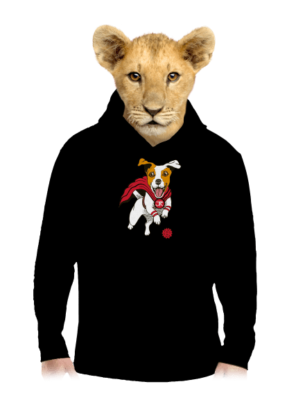 Jack Russell gyerek kenguruzsebes pulóver Black